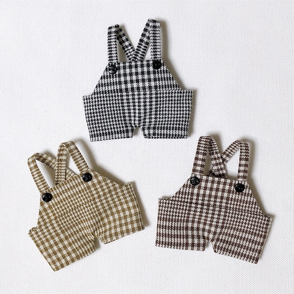 【10cm】glen check salopette