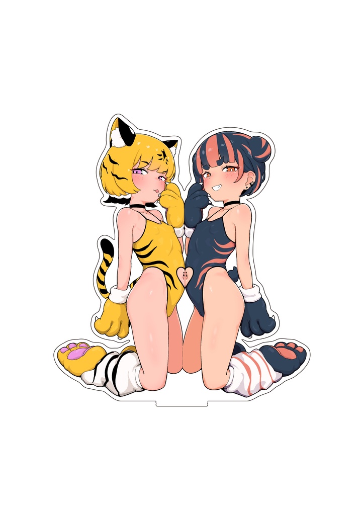 【ナナミヅキさんコラボ】黄虎ちゃんとシャケクマちゃん アクリルフィギュア