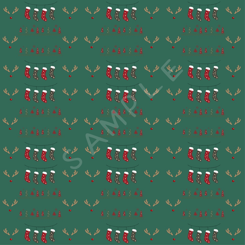 クリスマス柄デジタルペーパー 5枚セットC