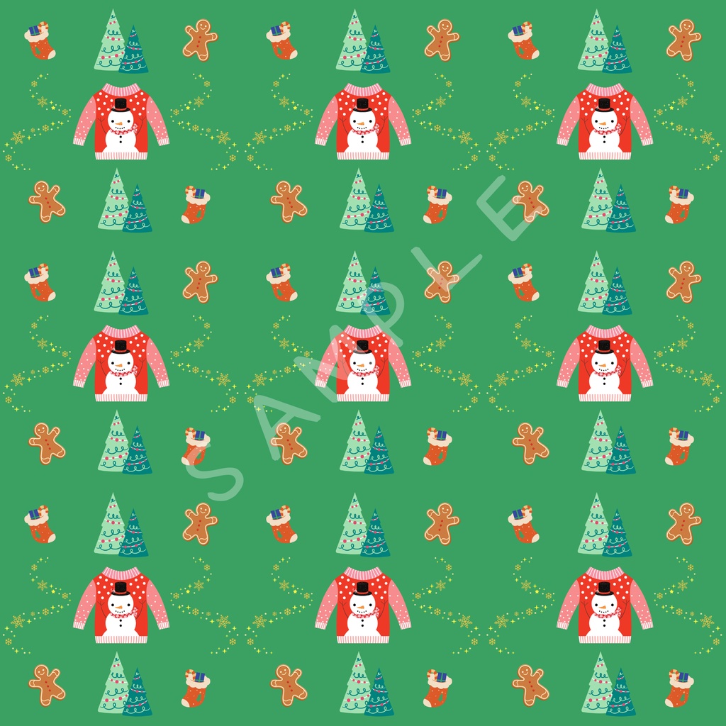 クリスマス柄デジタルペーパー 5枚セットE