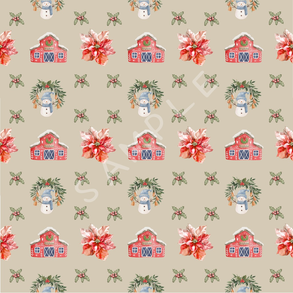 クリスマス柄デジタルペーパー 5枚セットF