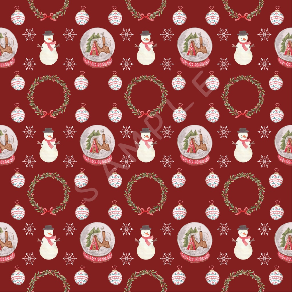 クリスマス柄デジタルペーパー 5枚セットF