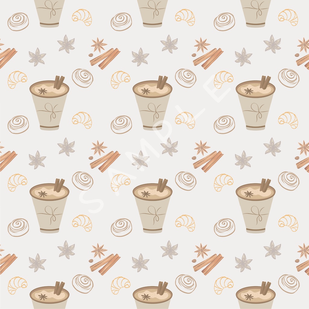 カフェ柄デジタルペーパー5枚セット