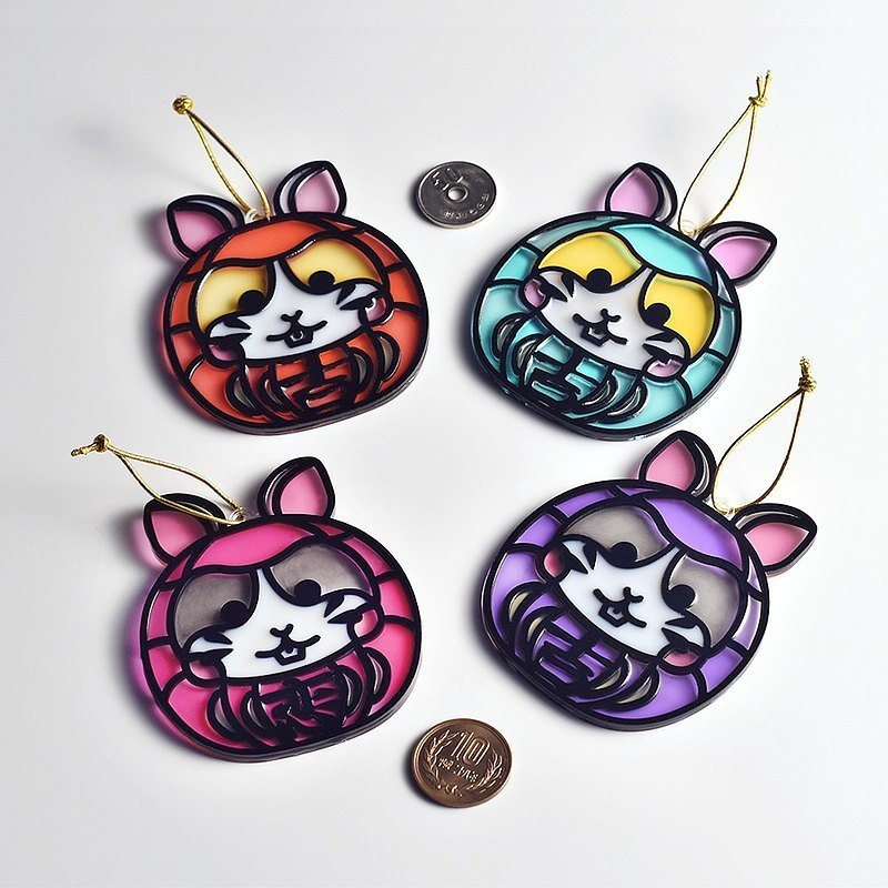 【Moko Bastet】アニマル達磨 (ハムスター) オーナメント / キーホルダー