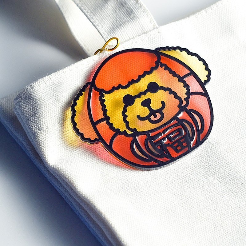 【Moko Bastet】アニマル達磨 (プードル) オーナメント / キーホルダー