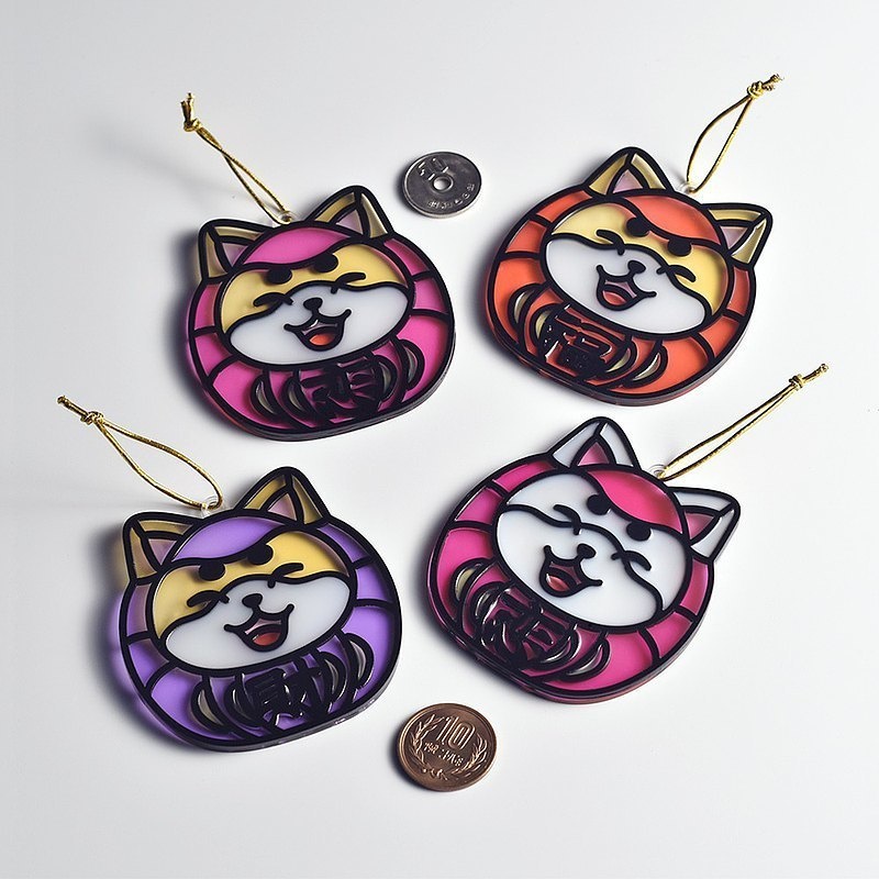 【Moko Bastet】アニマル達磨 (しばいぬ) オーナメント / キーホルダー