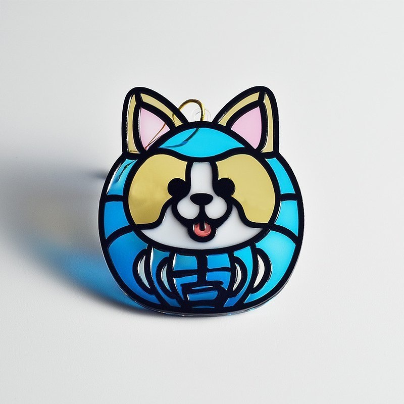【Moko Bastet】アニマル達磨 (コーギー) オーナメント / キーホルダー