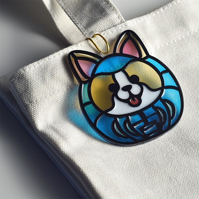 【Moko Bastet】アニマル達磨 (コーギー) オーナメント / キーホルダー