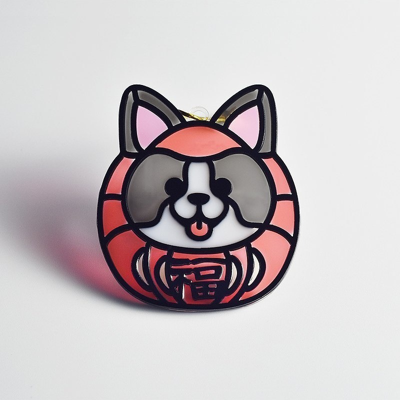 【Moko Bastet】アニマル達磨 (コーギー) オーナメント / キーホルダー