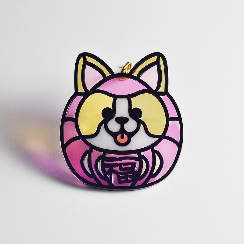 【Moko Bastet】アニマル達磨 (コーギー) オーナメント / キーホルダー