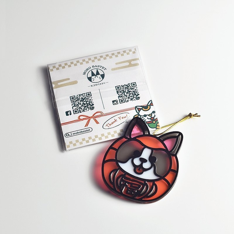 【Moko Bastet】アニマル達磨 (コーギー) オーナメント / キーホルダー