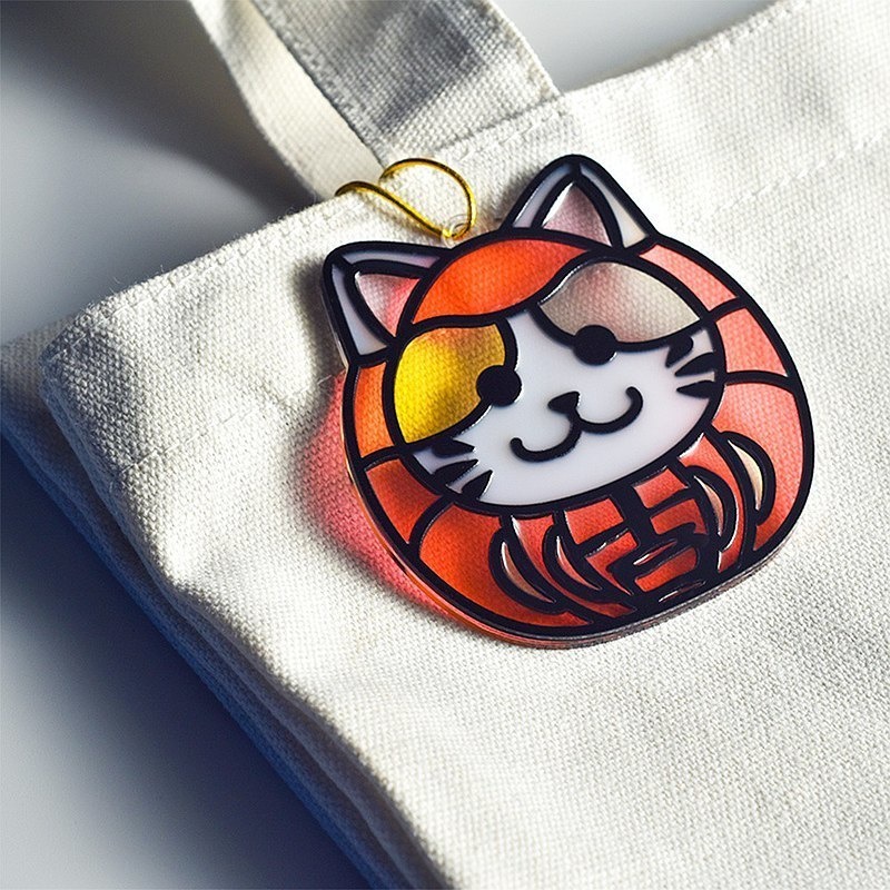 【Moko Bastet】MOKO アニマル達磨 (猫) オーナメント / キーホルダー 三毛猫 白猫 黒猫 茶トラ猫