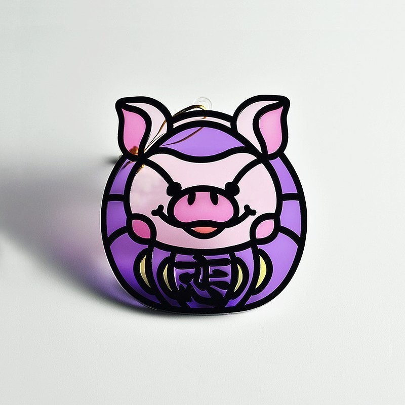 【Moko Bastet】アニマル達磨 (豚) オーナメント / キーホルダー