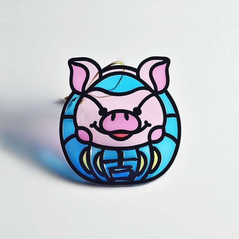 【Moko Bastet】アニマル達磨 (豚) オーナメント / キーホルダー