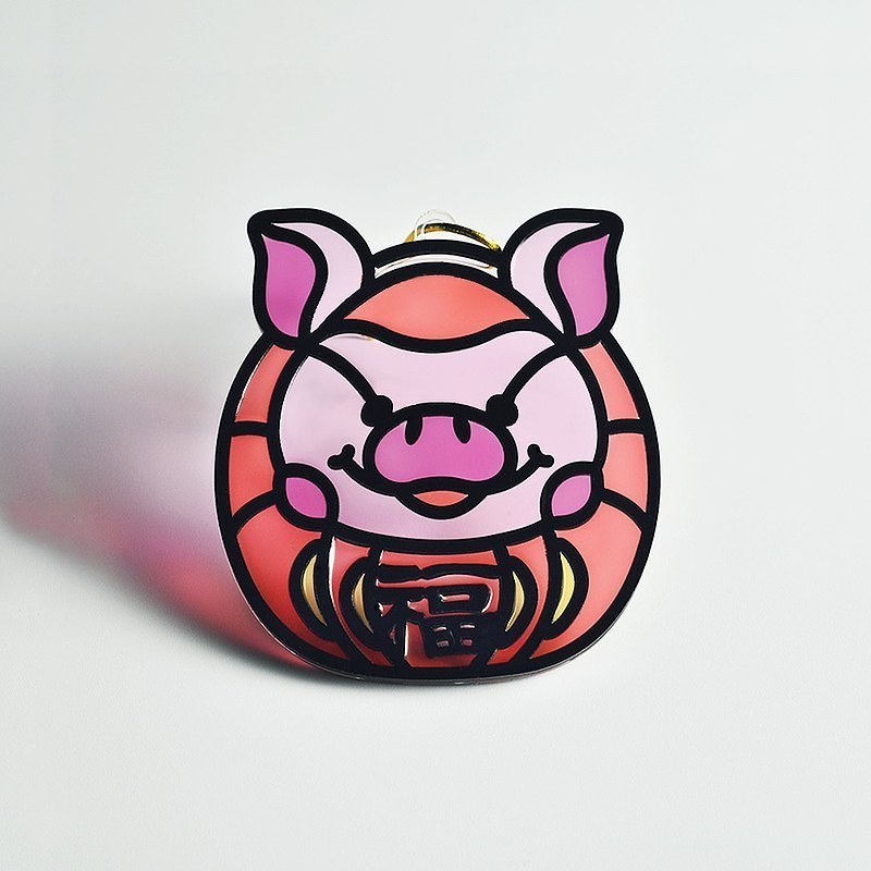 【Moko Bastet】アニマル達磨 (豚) オーナメント / キーホルダー