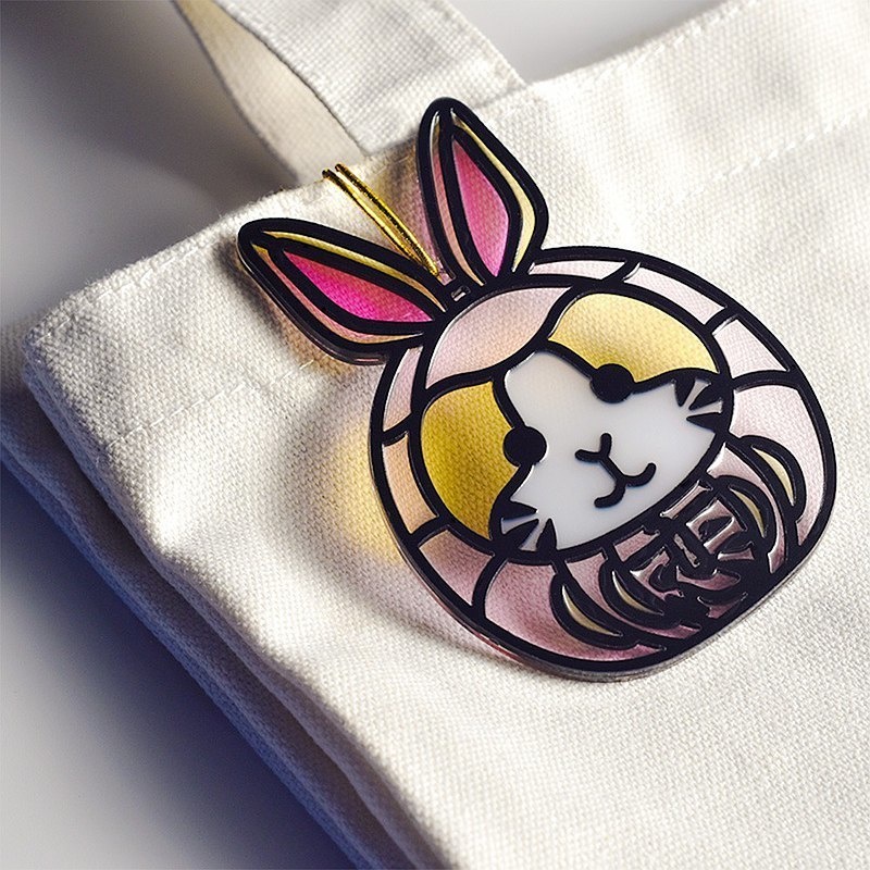 【Moko Bastet】アニマル達磨 (ウサギ) オーナメント / キーホルダー