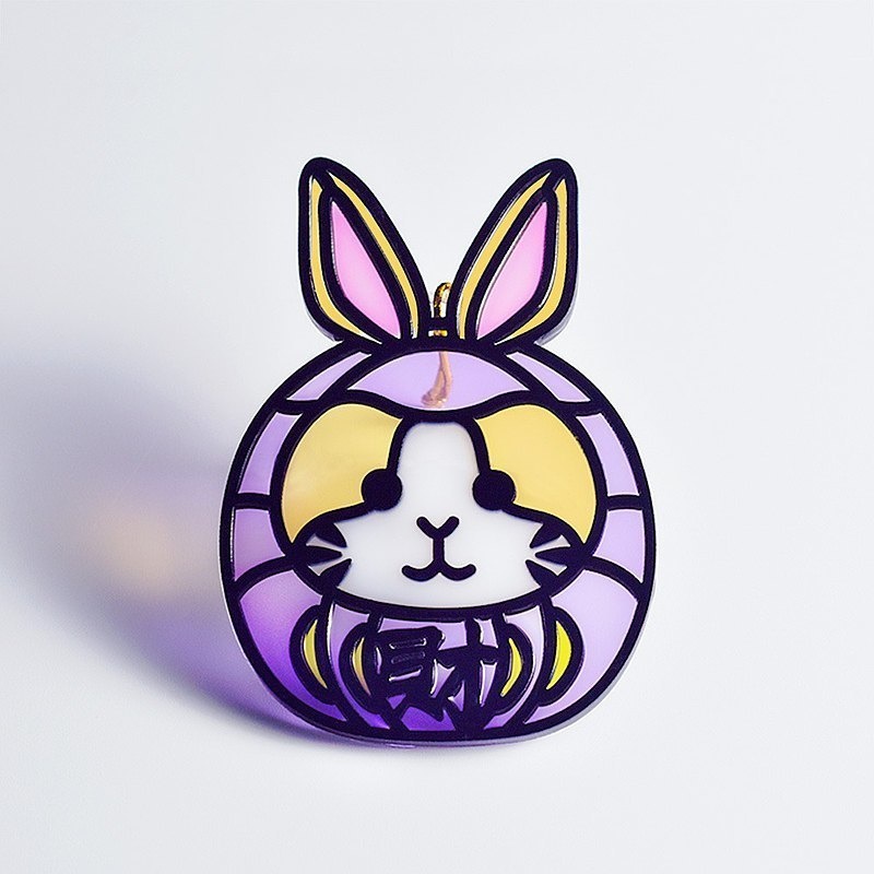 【Moko Bastet】アニマル達磨 (ウサギ) オーナメント / キーホルダー