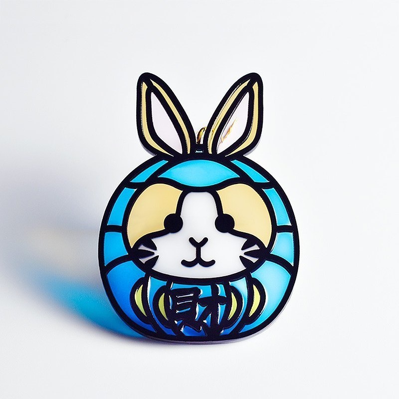 【Moko Bastet】アニマル達磨 (ウサギ) オーナメント / キーホルダー