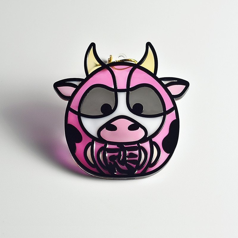 【Moko Bastet】アニマル達磨 (うし) オーナメント / キーホルダー