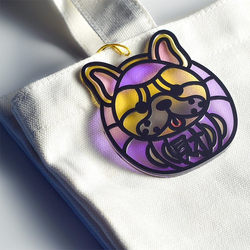 【Moko Bastet】アニマル達磨 (ブルドッグ) オーナメント / キーホルダー