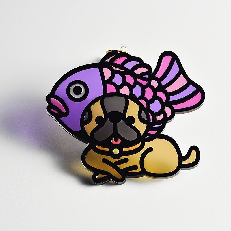 【Moko Bastet】たい焼きヘッドドッグオーナメント / キーホルダー