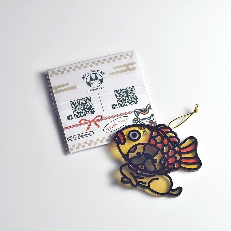 【Moko Bastet】たい焼きヘッドドッグオーナメント / キーホルダー