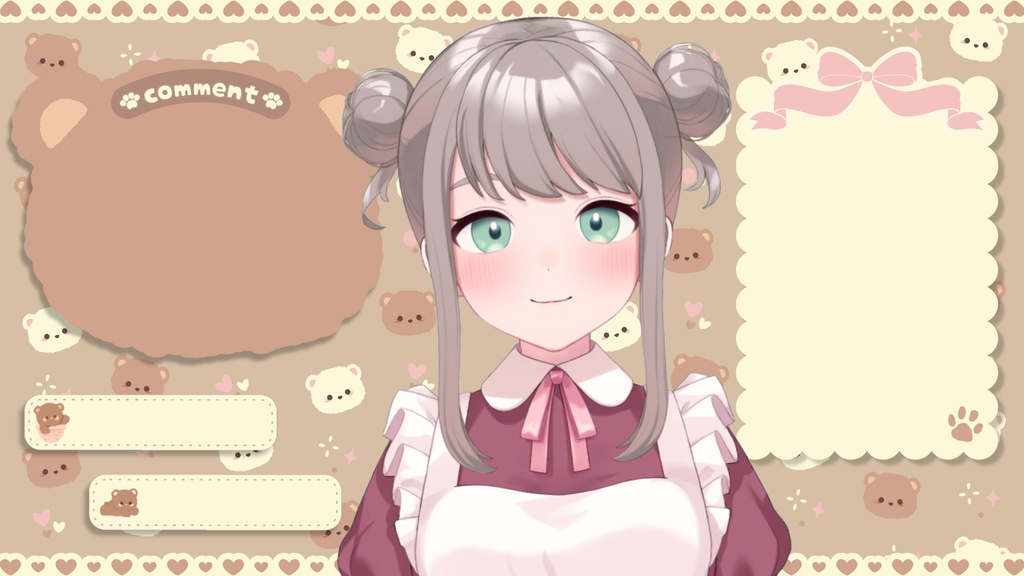 【 配信背景 】 かわいいくまの配信画面素材 ( VTuber素材 ) 【配信画面/ゲーム画面 /雑談 / 歌枠】