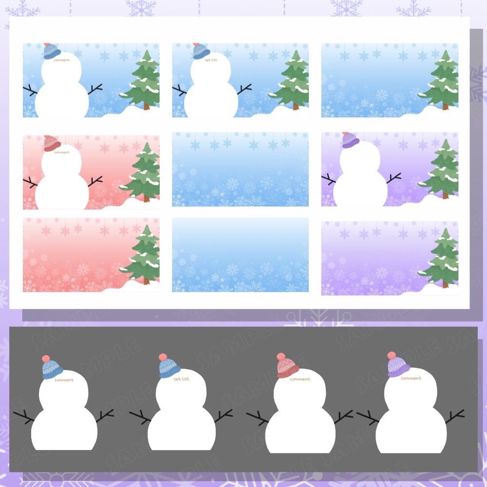 【 配信背景 】 かわいい雪だるまの配信画面素材 ( VTuber素材 ) 【配信画面/ゲーム画面 /雑談 / 歌枠 / グッズ背景/冬】