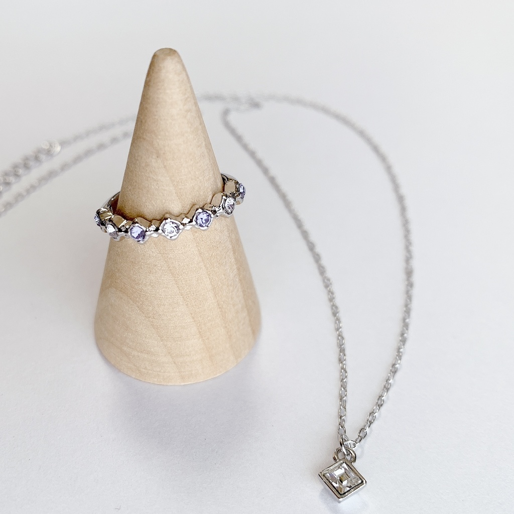 紫×モーブリング+ネックレス