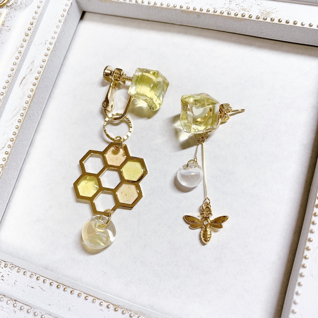 ミツバチの2wayピアス/イヤリング
