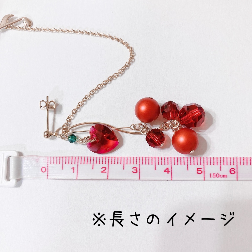 ビーズと音符のピアス/イヤリング(ターコイズブルー)