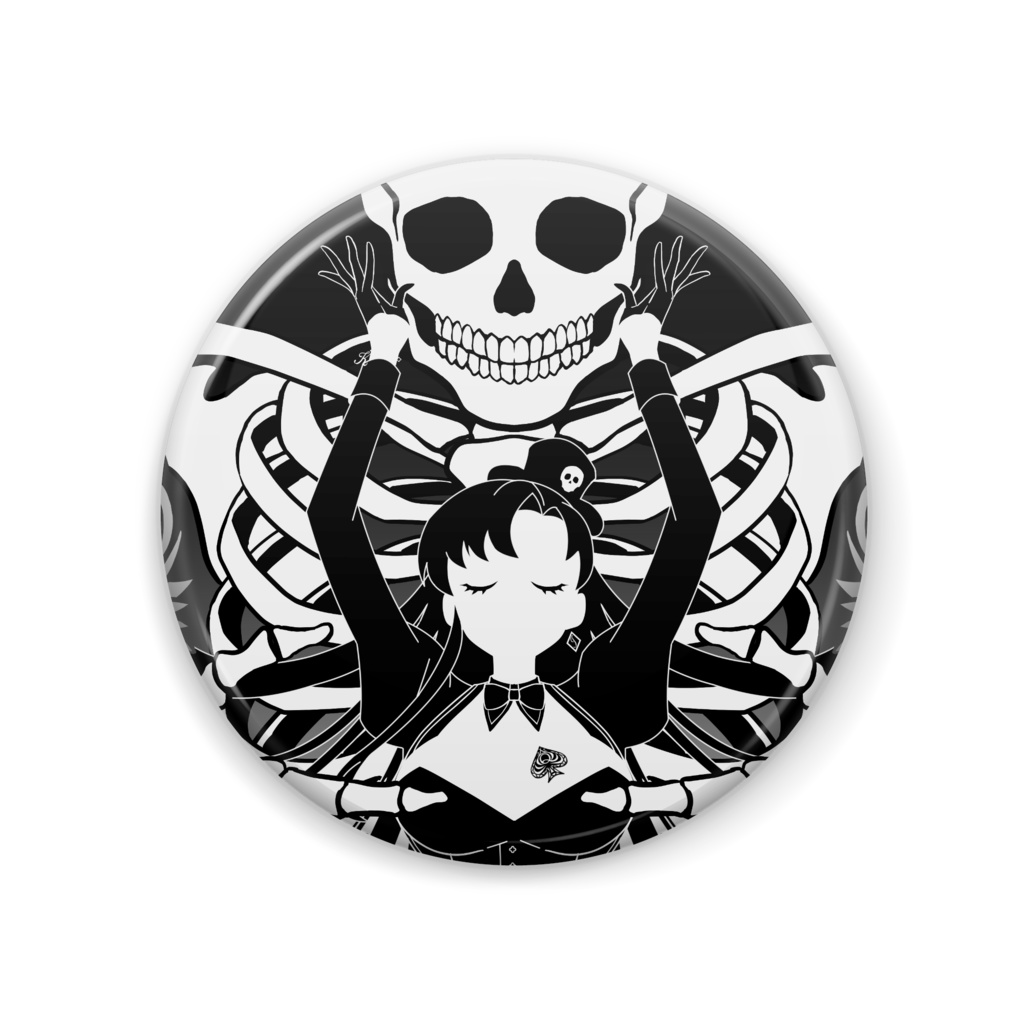 彼岸花ドクロ 周年記念イラスト 缶バッチ