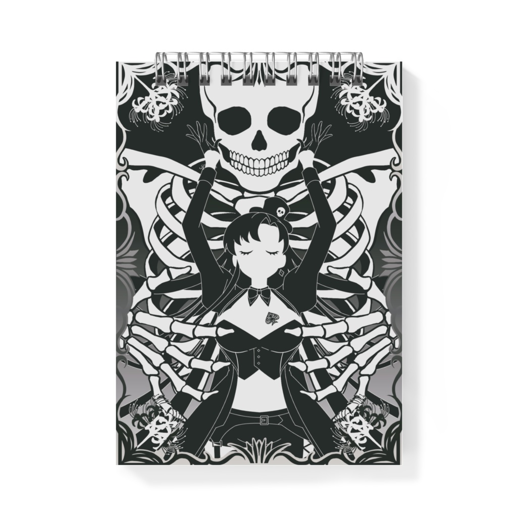 彼岸花ドクロ 周年記念イラスト A6メモ帳