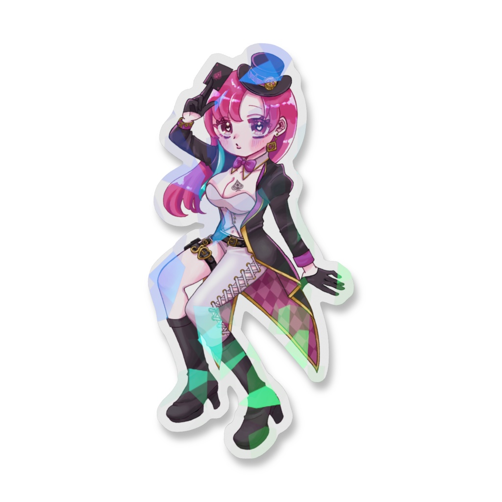 彼岸花ドクロ 砂糖ちか 描き下ろし ホログラムスマホステッカー