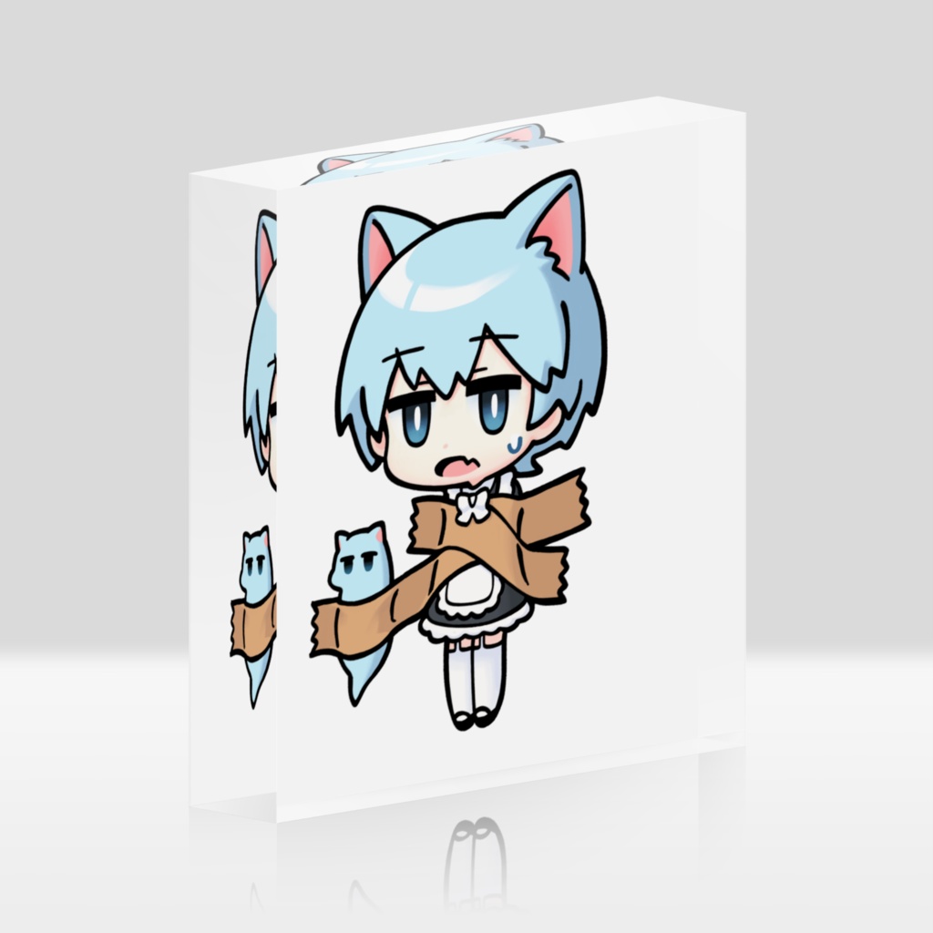 ガムテ村上さん アクリルブロック(困惑ホワイト)