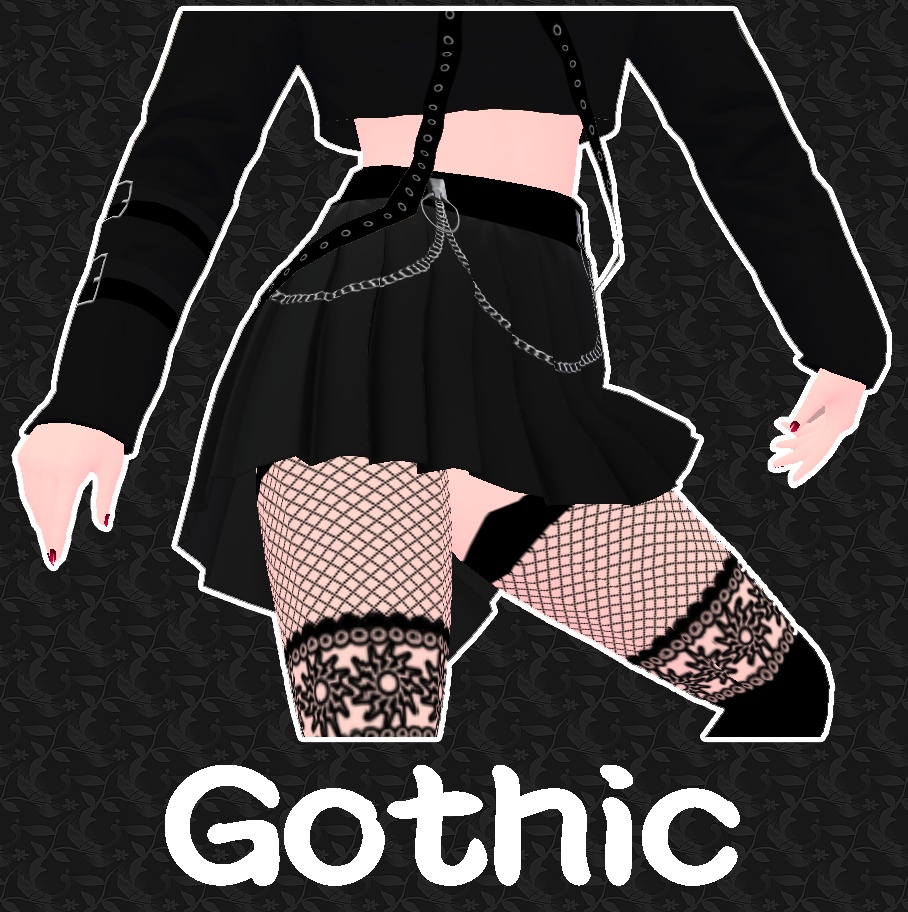 女性のゴシック服セット Female Gothic Clothing Set Takitoshop Booth