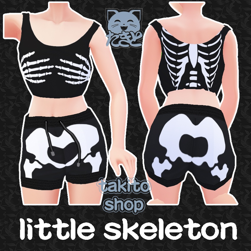 小さな骸骨 『 Little skeleton 』ミニシャツとショートパンツ