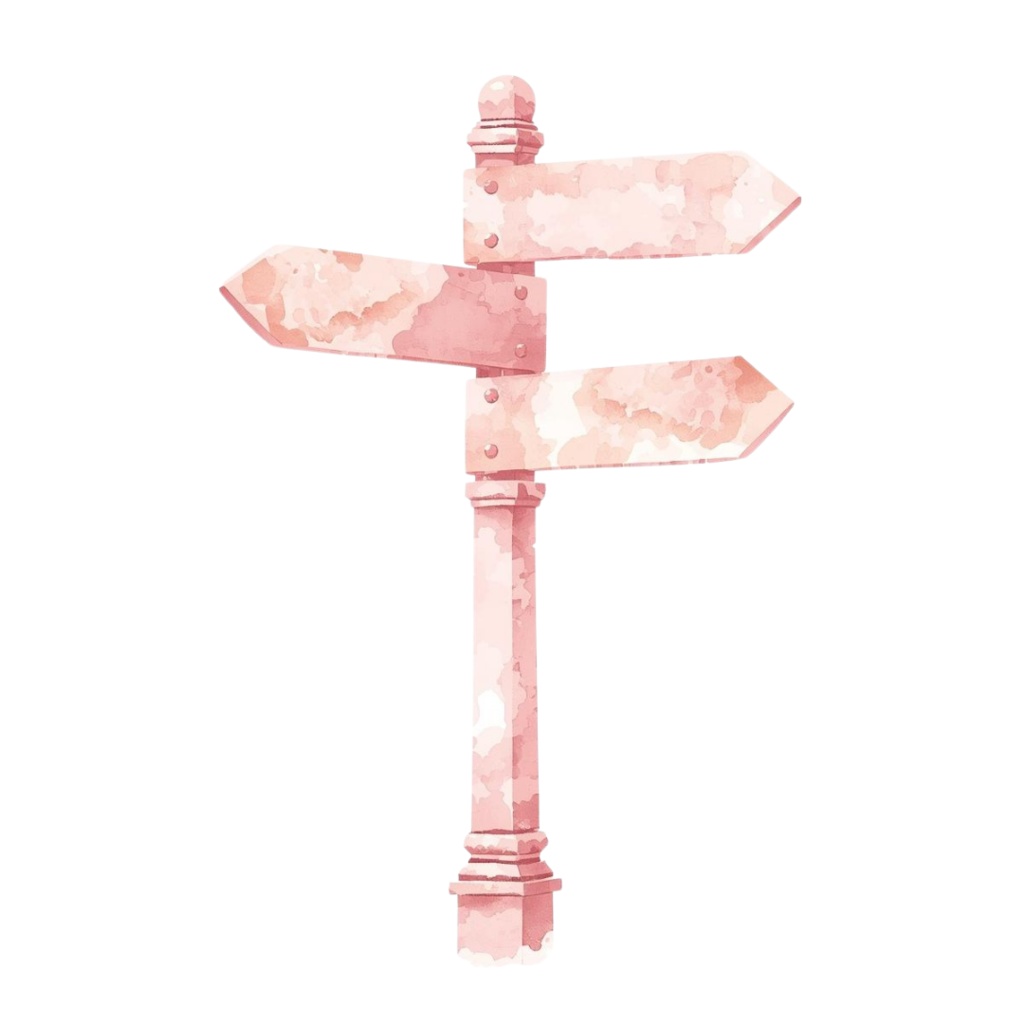 ふんわり水彩の旅素材|ピンク×アンティーク 後ろ姿人物入りクリップアート(全12点)