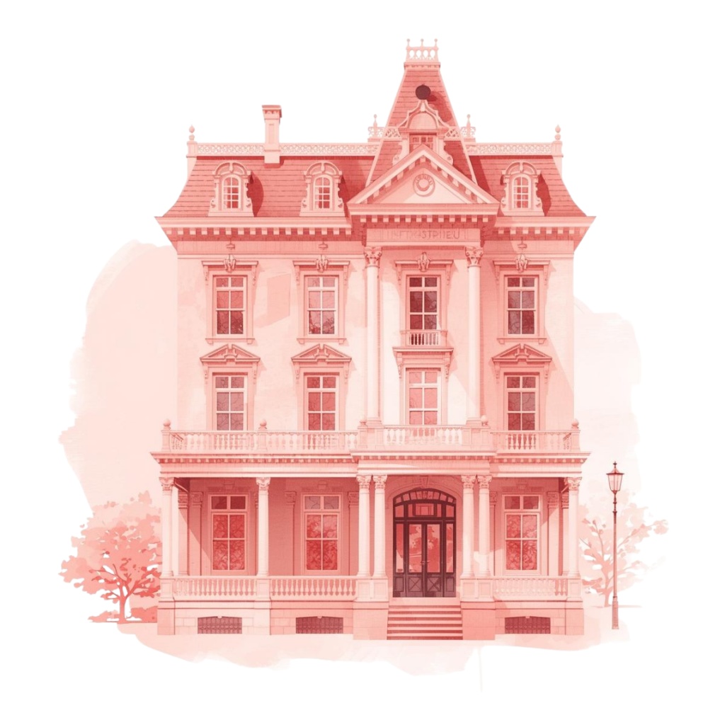 ふんわり水彩の旅素材|ピンク×アンティーク 後ろ姿人物入りクリップアート(全12点)