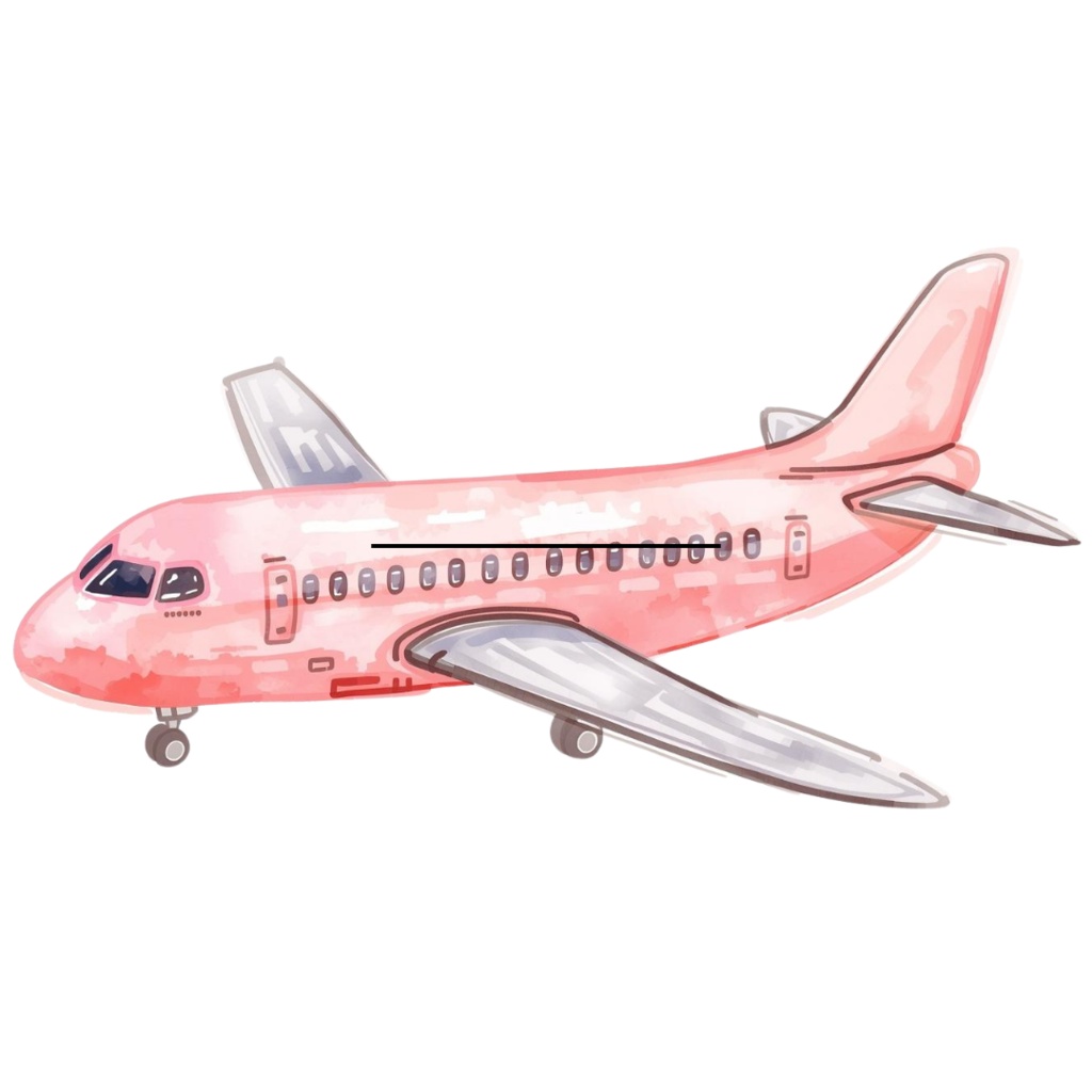 ふんわり水彩の旅素材|ピンク×アンティーク 後ろ姿人物入りクリップアート(全12点)