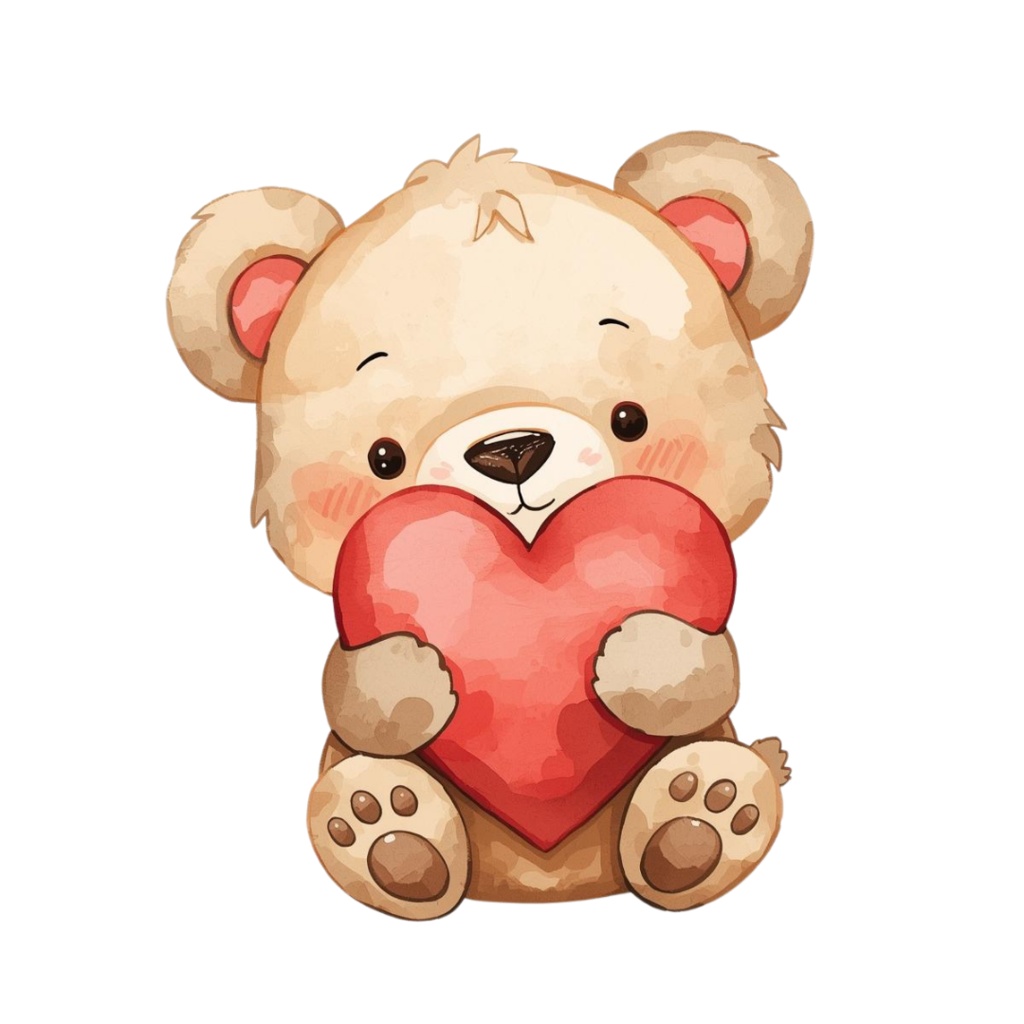 バレンタイン水彩クリップアート|女の子&チョコのやさしいイラスト素材セット(PNG)