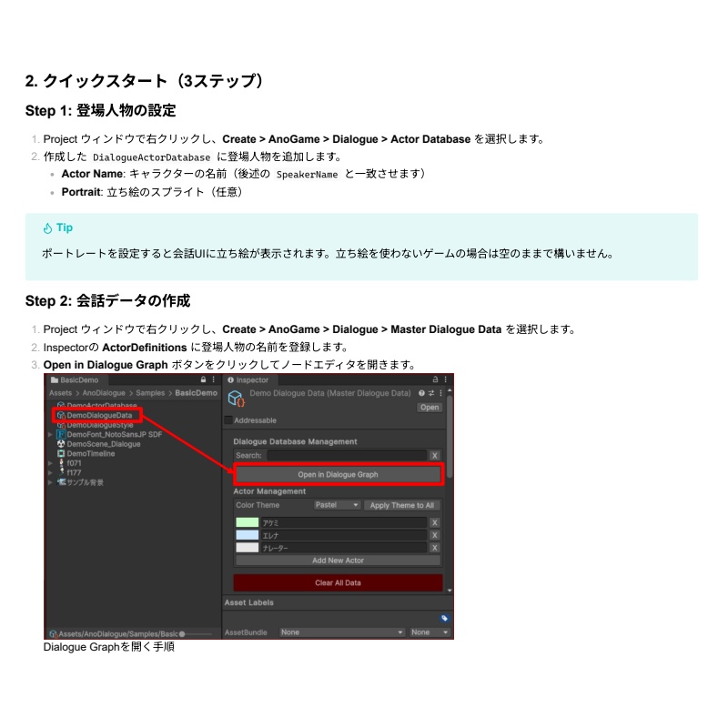 Unity専用会話システム『AnoDialogue』