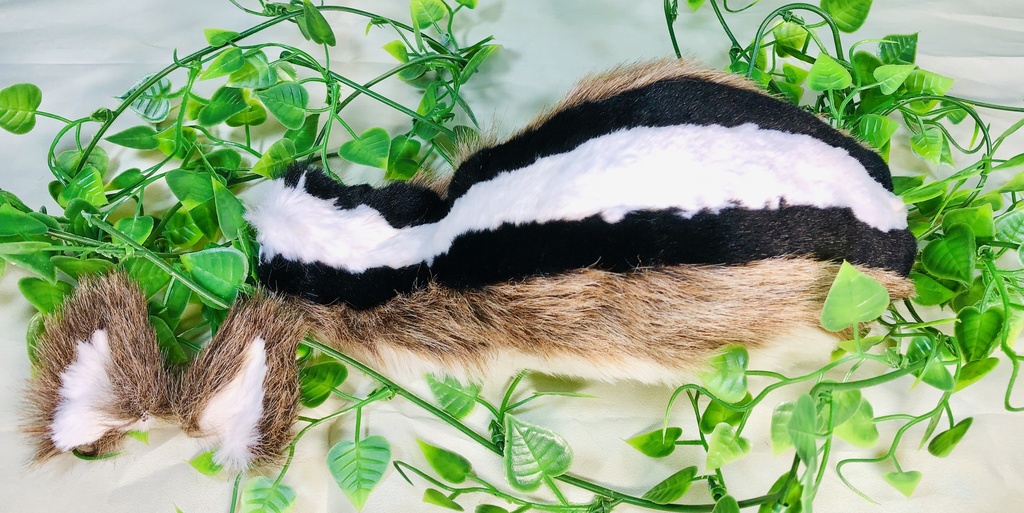 縞リス耳&しっぽセット/茶×黒/DD*SD*MDD*MSD*40~60cmドールさん用/ドルフィードリーム/獣耳アクセサリー