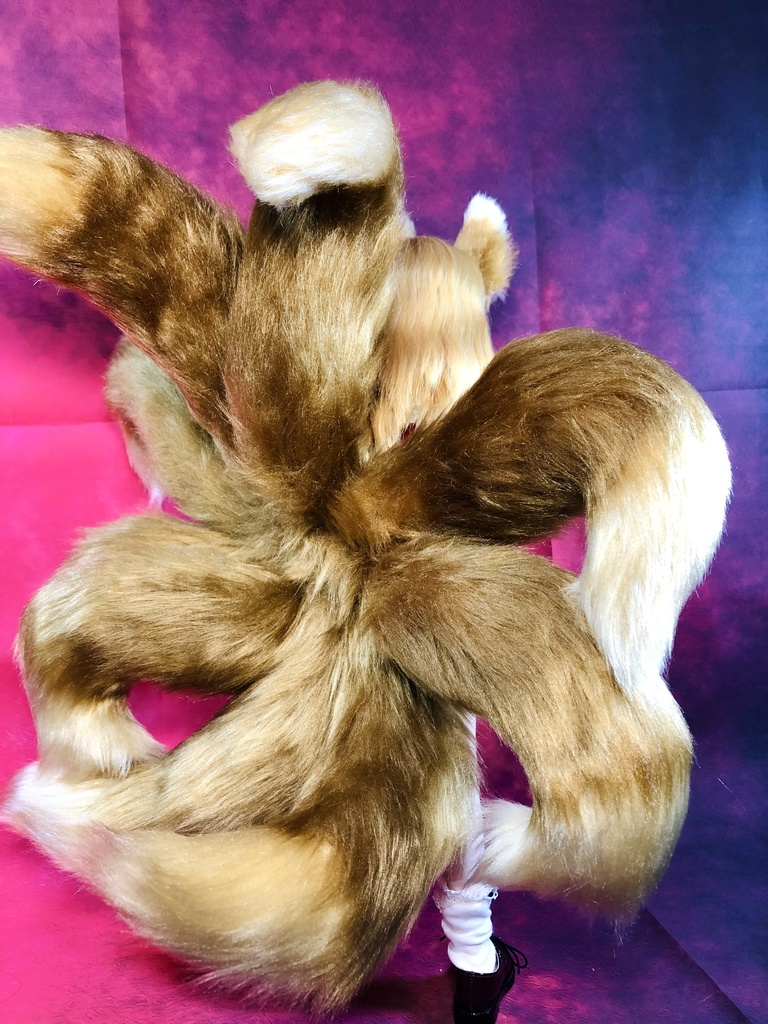 狐耳&金毛九尾しっぽセット/DD*SD*MDD*DDS*MSD*40~60cmドール用/ドルフィードリーム/アクセサリー/ブラウン