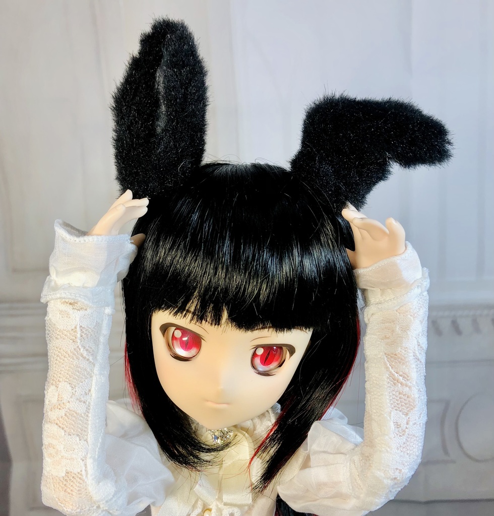 【はちぽち図書館】*馬耳&しっぽセット/DD*SD*MDD*DDS*MSD*40~60cmドール用/ドルフィードリーム/アクセサリー/ブラック/ユニコーン