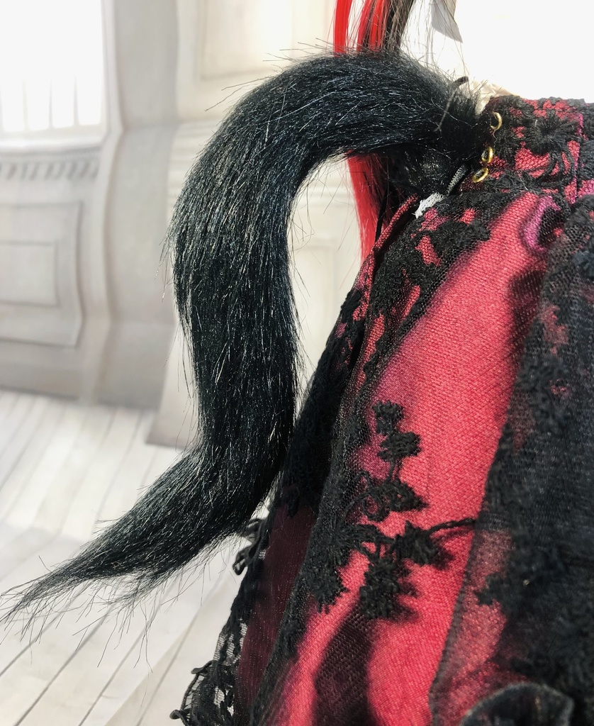 【はちぽち図書館】*馬耳&しっぽセット/DD*SD*MDD*DDS*MSD*40~60cmドール用/ドルフィードリーム/アクセサリー/ブラック/ユニコーン