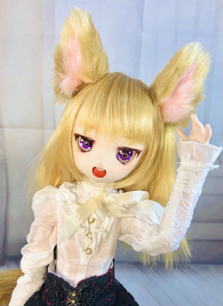 狐耳&狐しっぽセット/DD*SD*MDD*DDS*MSD*40~60cmドールさん向け/ドルフィードリーム/アクセサリー/茶系
