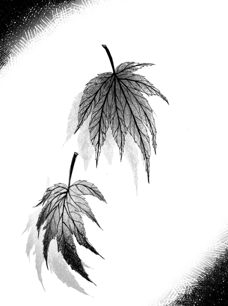 漫画素材　紅葉　