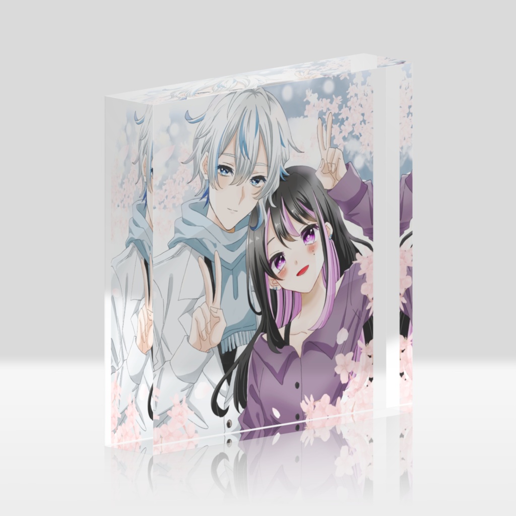 さとさんとどらやきさんアクリルブロック2