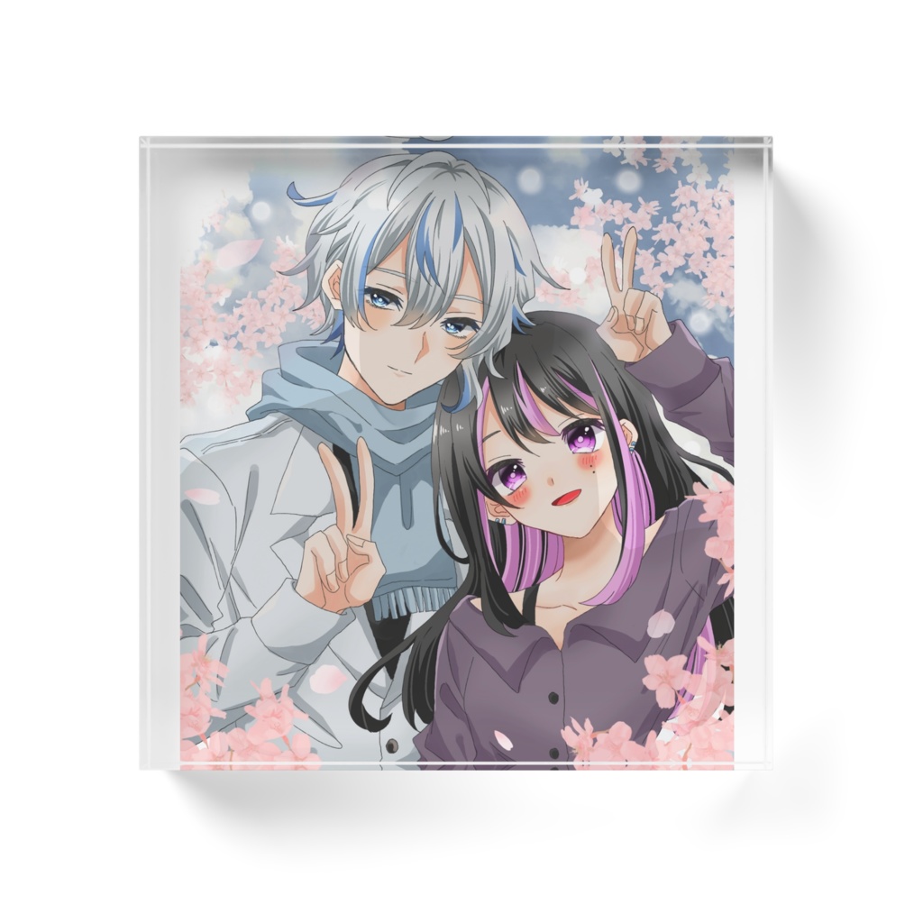 さとさんとどらやきさんアクリルブロック2